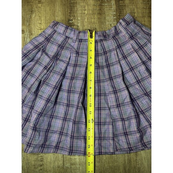 Hot Topic Skater Mini Skirt Size Small Pink Black Plaid Pleated Side Zipper - Picture 2 of 5